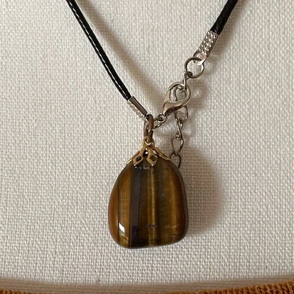 Vintage Tiger Eye Pendant with 18” Wax Cord - Picture 4 of 8